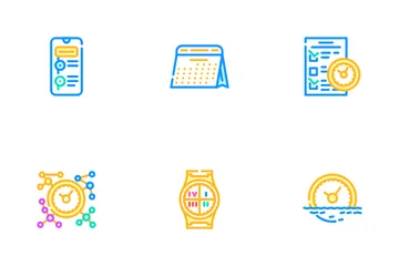 Gerenciamento e planejamento de tempo Pacote de Ícones