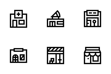 Geschäfte und Läden Symbolpack