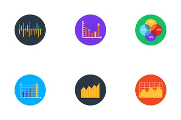 Geschäftsdiagramme und -grafiken Icon Pack