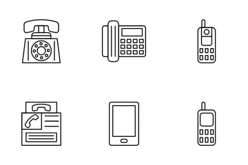 Geschichte der Telefone Symbolpack