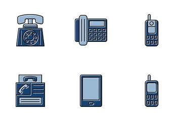 Geschichte der Telefone Symbolpack