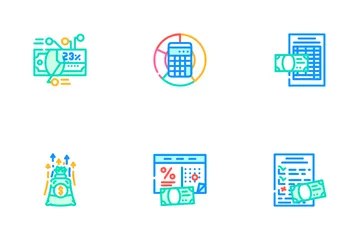 Negócios Digitais de Gestão de Ativos Pacote de Ícones