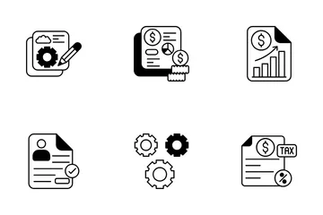 Gestión de documentos empresariales y del tiempo Paquete de Iconos