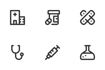 Gesundheitswesen und Krankenhaus Icon Pack