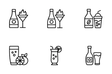 Getränke und Cocktails Symbolpack