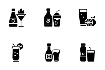 Getränke und Cocktails Icon Pack