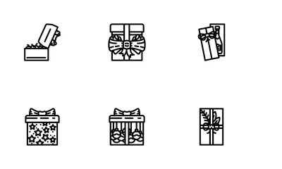 Gift Box Birthday Ribbon Icon Pack