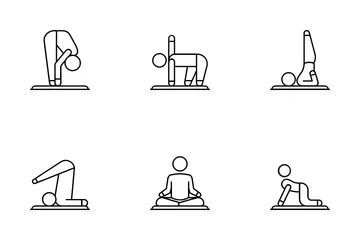 Yoga y gimnasia Paquete de Iconos