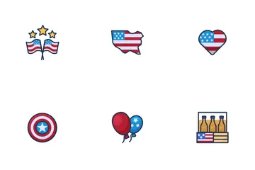 Giorno dell'Indipendenza americana Icon Pack