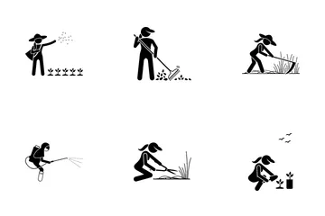 Girl Farmer Icon Pack