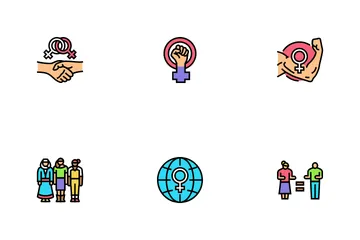 Girl Feminism Female Woman Power Icon Pack