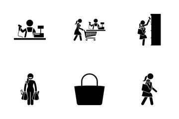 Girl Shopping Icon Pack