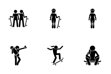 Girl Skateboard Icon Pack