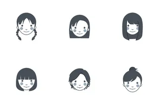 Smiling Girls With Various Hairstyle