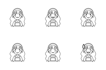 Girls Expression Icon Pack