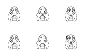 Girls Expression Icon Pack