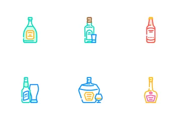 Glass Bottle Alcohol Container Icon Pack