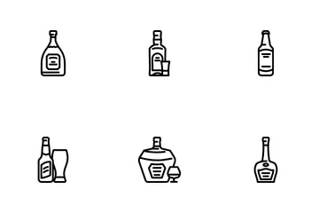 Glass Bottle Alcohol Container Icon Pack