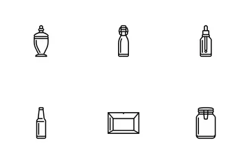 Glass Packaging Bottle Product Icon Pack
