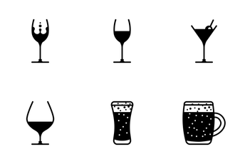 Glasses & Drinks (glyph) Icon Pack