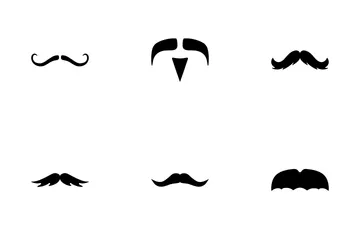 Glifo de bigode Pacote de Ícones