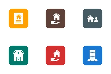 Glifo de canto redondo imobiliário Icon Pack