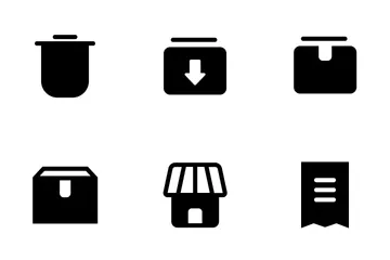 Glifo de negocios y comercio electrónico Paquete de Iconos