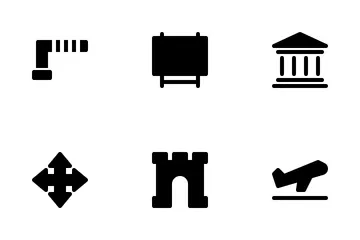 Glifo de conjunto de iconos de ciudad Icon Pack