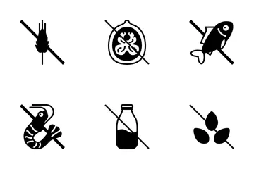 Alérgenos alimentarios / Línea (glifo) Paquete de Iconos