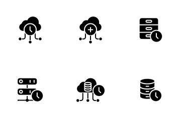 Red y base de datos: glifo Paquete de Iconos