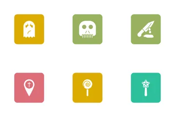 Glifos de Halloween cuadrados redondeados Vol 1 Paquete de Iconos