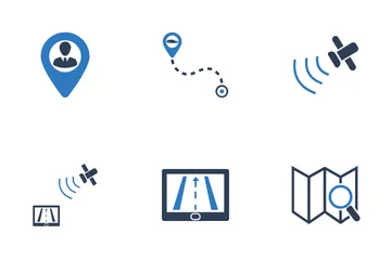 Global Positioning Map And Navigation Icon Pack