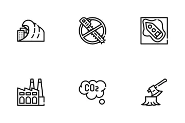 Global Warming Problem Icon Pack