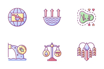 Global Water Crisis Icon Pack
