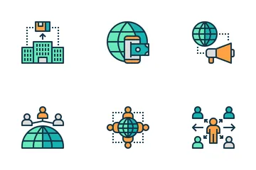 Globales Geschäft Symbolpack