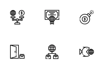 Globales Geschäft Symbolpack