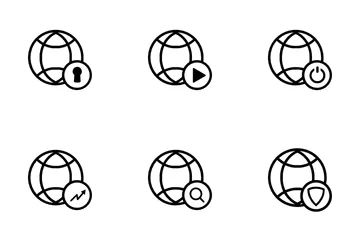 Globe-Netzwerk Symbolpack