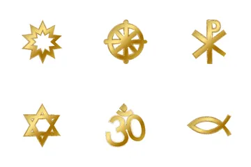 Gold Grunge Religion Icon Pack