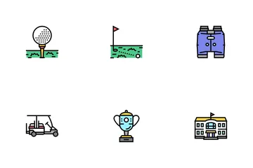 Golf Sportive Game On Playground Icon Pack