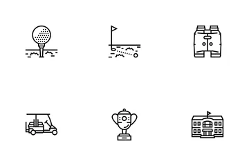 Golf Sportive Game On Playground Icon Pack