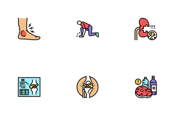 Gout Health Disease Icon Pack