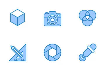 Grafikdesign und Fotografie Icon Pack