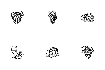 Grape Wine Bunch Fruit Green Icon Pack
