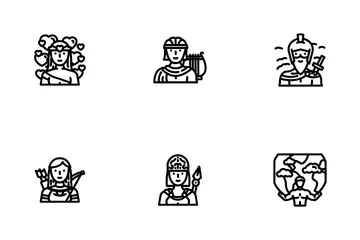 Greek God Zeus, Hera, Poseidon Icon Pack
