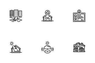 Green Building City Eco Office Icon Pack