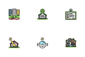 Green Building City Eco Office Icon Pack