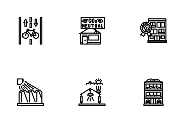 Green Building Sustainability Eco Icon Pack
