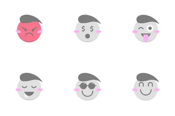 Grey Emoticon Icon Pack