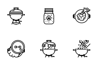 Grill & BBQ (outline) Icon Pack