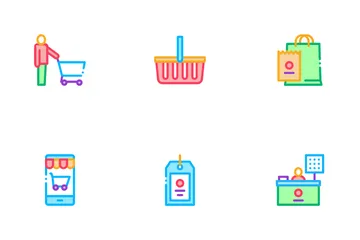 Grocery Shop Shopping Icon Pack